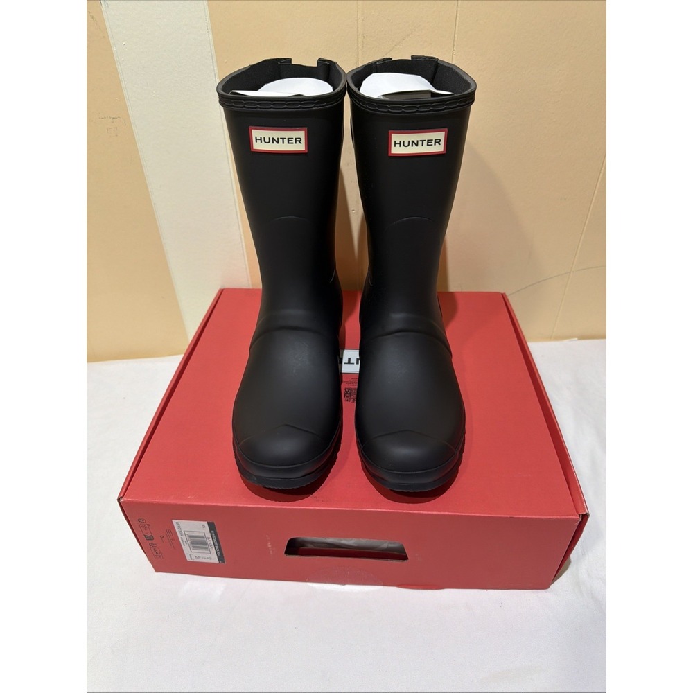 Hunter Original Women's Short Back Adjustable black Rain Boots. Size US 11. New - Picture 7 of 11